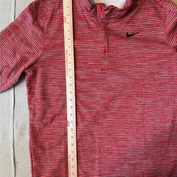 Nike Red Striped Long Sleeve Quarter zip - Picture 6 of 8
